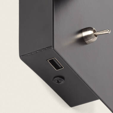 Imagen de Lámpara de Pared LED 2.5W Cuadrada Metal con Puerto USB Gazny