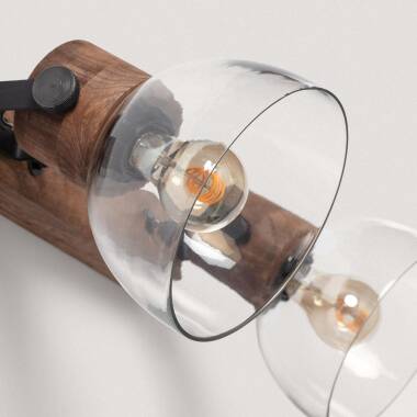 Imagem de Candeeiro de Parede Madeira e Vidro Dallas Glass 2 Focos ILUZZIA