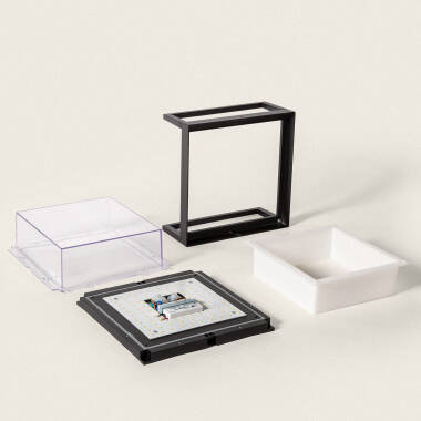 Imagen de Aplique de Pared Exterior LED 18W Aluminio Iluminación Cuadrado Negro Rale