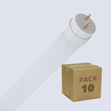 Tubo LED T8 de Vidro, 60 cm, Ligação Lateral, 9 W, 140 lm/W (Pack de 10 unidades)