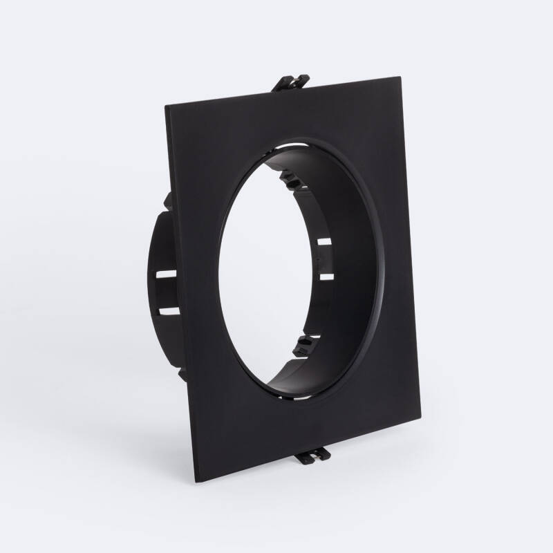 Imagem de Aro Downlight Encastrável Quadrado Direccionável para Lâmpada LED GU10 AR111 Corte Ø135 mm