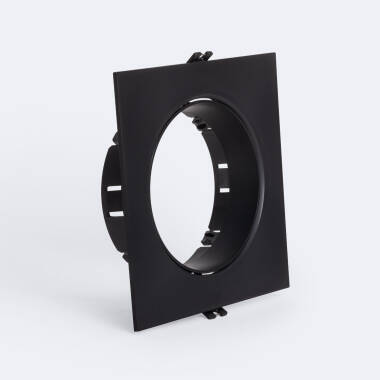 Aro Downlight Encastrável Quadrado Direccionável para Lâmpada LED GU10 AR111 Corte Ø135 mm