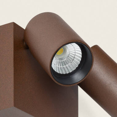 Imagen de Aplique de Pared Exterior LED 18W Aluminio Blanco Seleccionable Dos Focos Kuriya