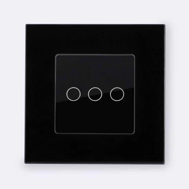 Producto de Interruptor Táctil Triple con Marco Cristal Modern