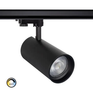 Foco Carril LED Trifásico 30W CCT Seleccionable d'Angelo PHILIPS Xitanium con Óptica Variable Negro