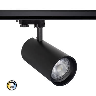 Foco LED d'Angelo Preto 30W CCT Seleccionável LIFUD com Óptica Variável para Carril Trifásico