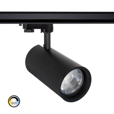 Foco Carril LED Trifásico 30W CCT d'Angelo PHILIPS Xitanium con Óptica Variable Negro