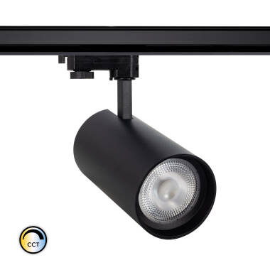 Foco Carril LED Trifásico 30W CCT Seleccionable d'Angelo PHILIPS Xitanium con Óptica Variable Negro