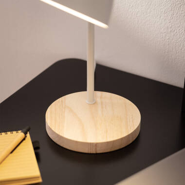 Imagen de Lámpara Flexo Escritorio Aluminio y Madera Luxo