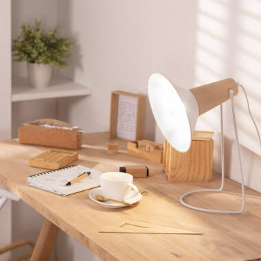 Imagen de Lámpara de Mesa de Metal y Madera Lanni