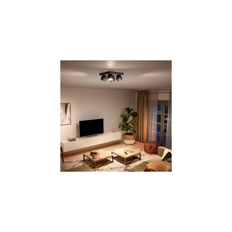 Produto de Candeeiro de Teto White Ambiance Quatro Focos GU10 PHILIPS Hue Buckram 