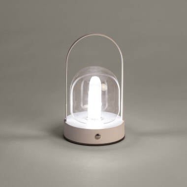 Imagen de Lámpara de Mesa LED Portátil con Batería USB Recargable Metal y Cristal Olena
