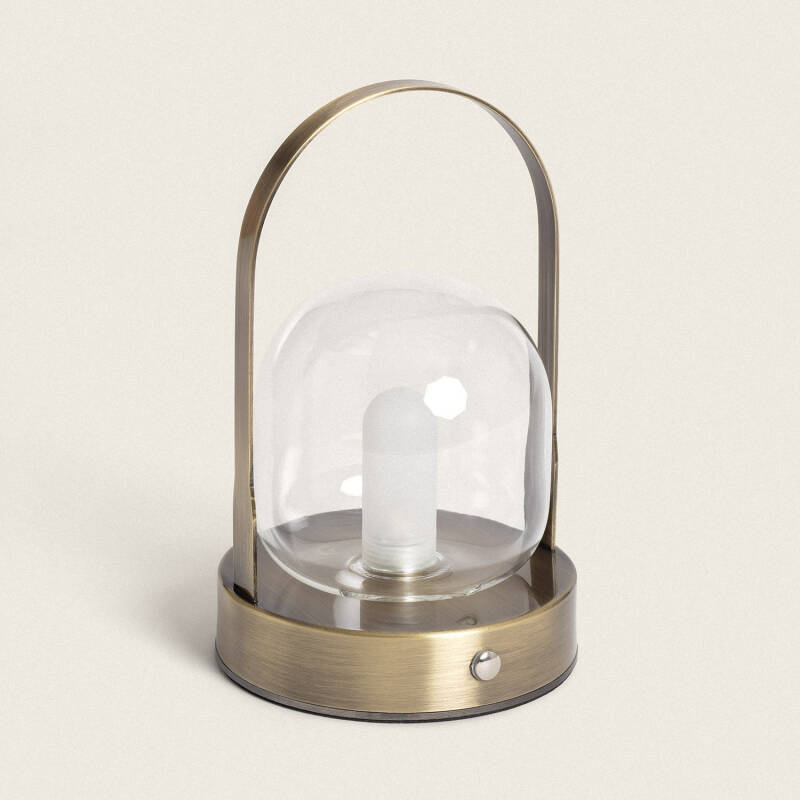 Imagen de Lámpara de Mesa LED Portátil con Batería USB Recargable Metal y Cristal Olena