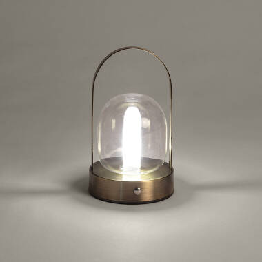 Imagen de Lámpara de Mesa LED Portátil con Batería USB Recargable Metal y Cristal Olena