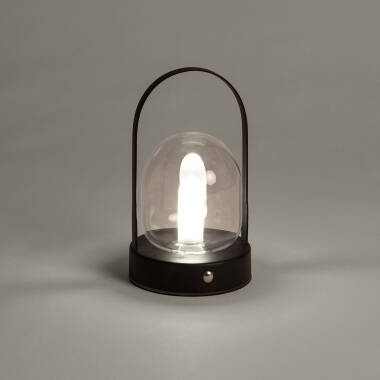 Imagen de Lámpara de Mesa LED Portátil con Batería USB Recargable Metal y Cristal Olena