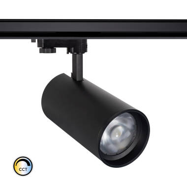 Foco LED d'Angelo Preto 30W CCT Seleccionável LIFUD com Óptica Variável para Carril Trifásico