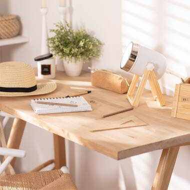 Imagen de Lámpara de Mesa de Metal y Madera Galicy