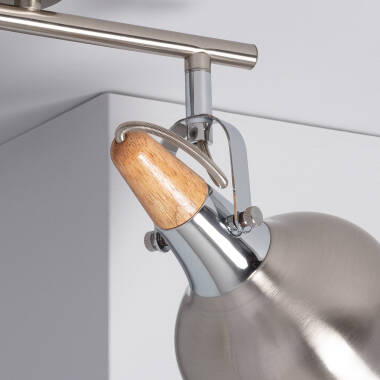 Imagem de Candeeiro de Teto Orientável Alumínio 2 Focos Prata Emer