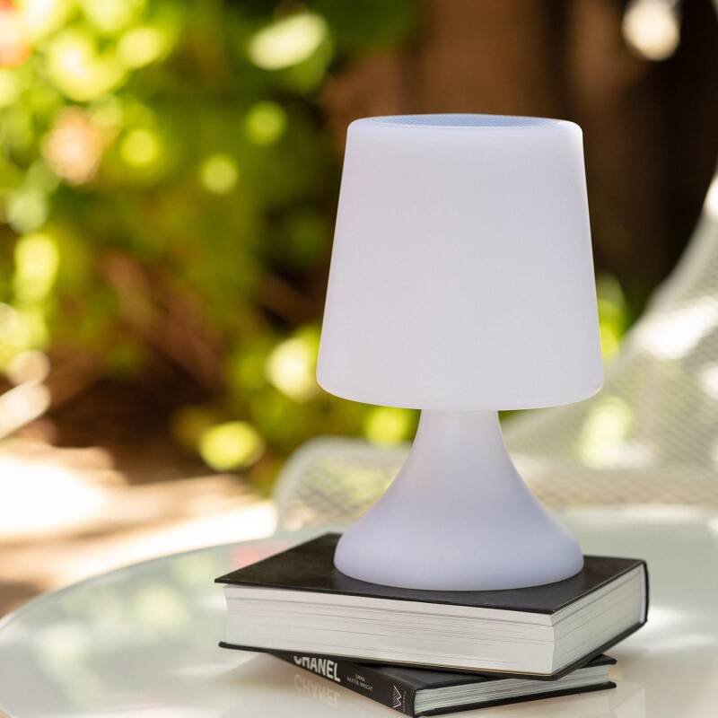 Imagen de Lámpara de Mesa Exterior LED RGBW Portátil con Altavoz Bluetooth y Batería USB Recargable Uyoga