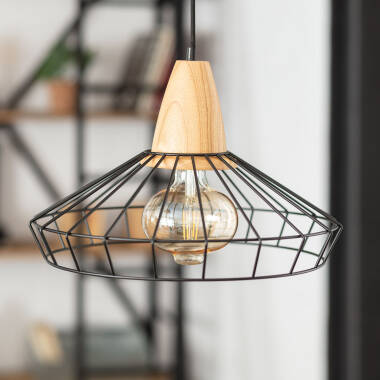 Imagen de Lámpara Colgante Metal y Madera Keler