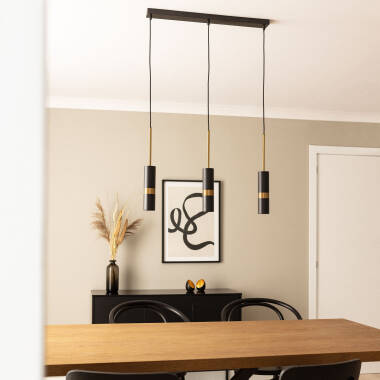 Produto de Candeeiro Suspenso Metal Lumen 3 Focos 