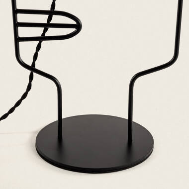 Imagem de Candeeiro de Mesa Metal e Ráfia Face 
