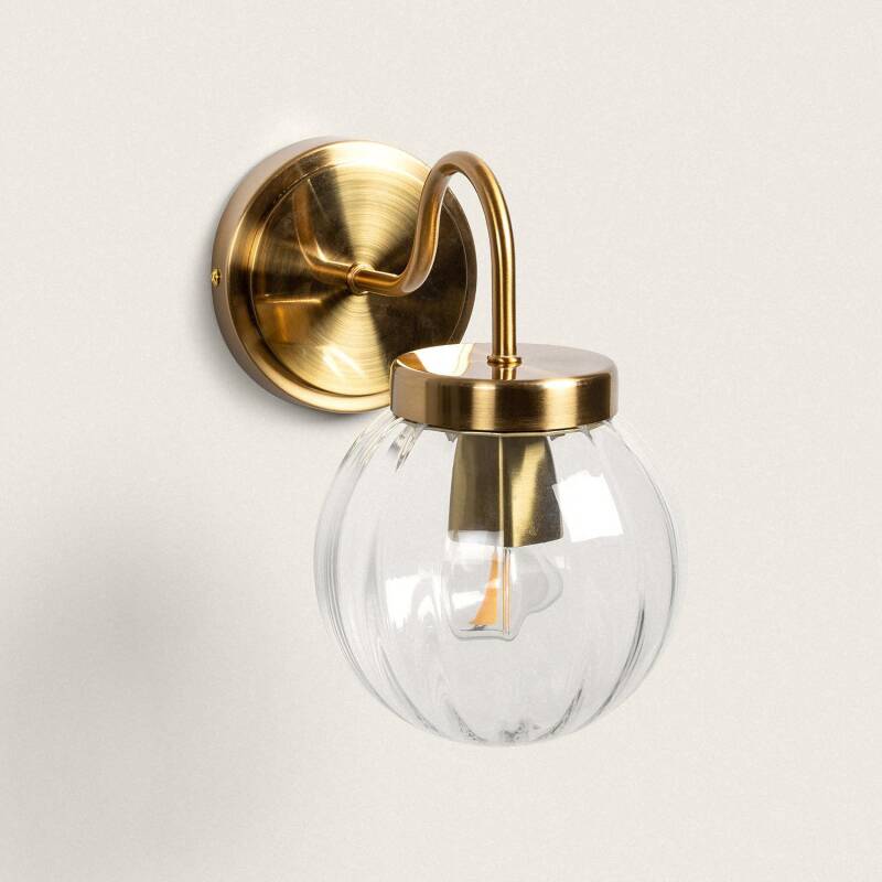Imagen de Aplique de Pared Exterior Metal y Cristal Driyah