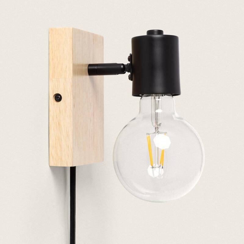 Imagen de Lámpara de Pared Orientable Metal y Madera Moroni