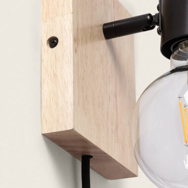 Imagen de Lámpara de Pared Orientable Metal y Madera Moroni