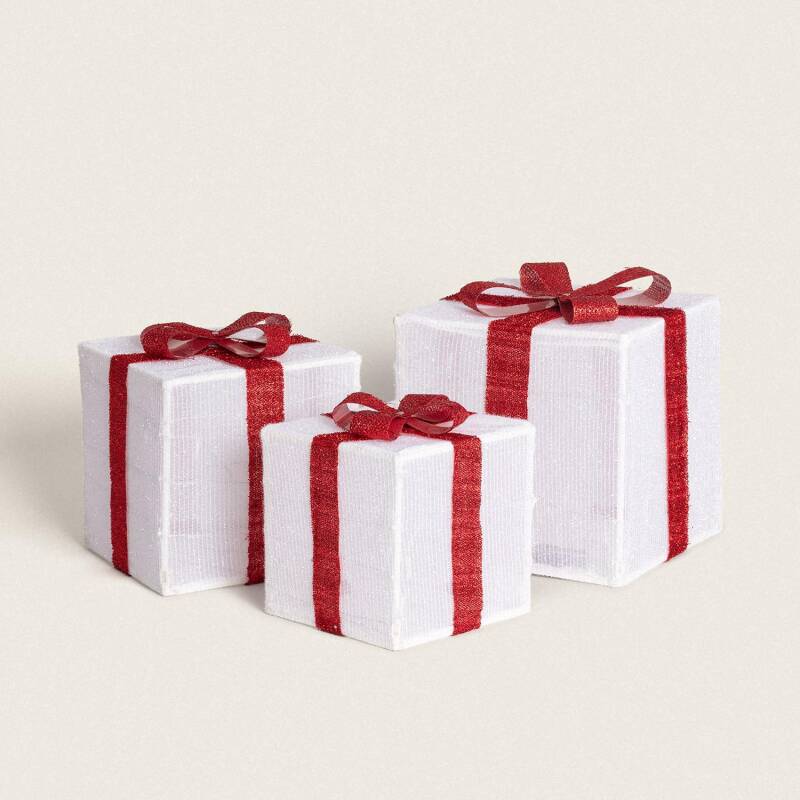 Imagen de Set de 3 Cajas Regalo de Navidad LED con Batería Noelle