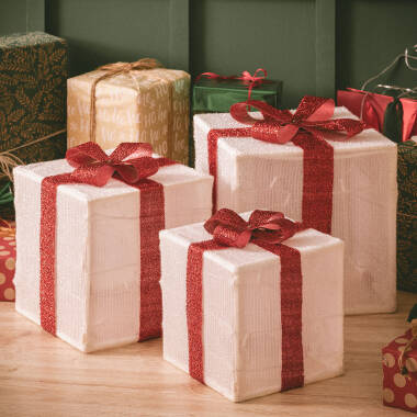Imagen de Set de 3 Cajas Regalo de Navidad LED con Batería Noelle
