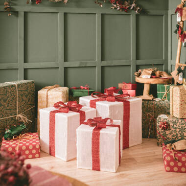 Imagen de Set de 3 Cajas Regalo de Navidad LED con Batería Noelle