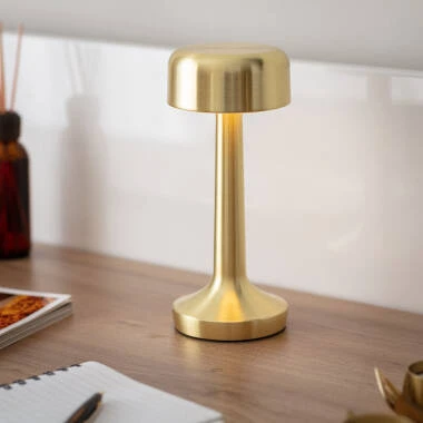 Imagen de Lámpara de Mesa LED Portátil Metal con Batería USB Recargable Ciara