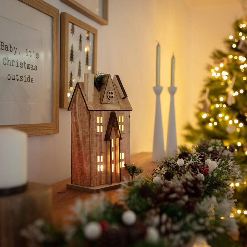 Imagem de Casinha de Natal LED Madeira Rumah