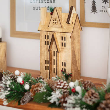Imagem de Casinha de Natal LED Madeira Rumah