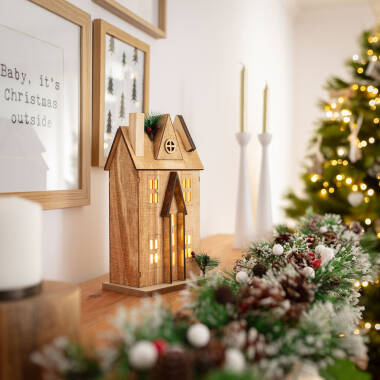 Imagem de Casinha de Natal LED Madeira Rumah