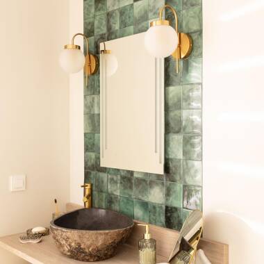 Imagen de Lámpara de Pared Exterior Metal y Cristal Rafha