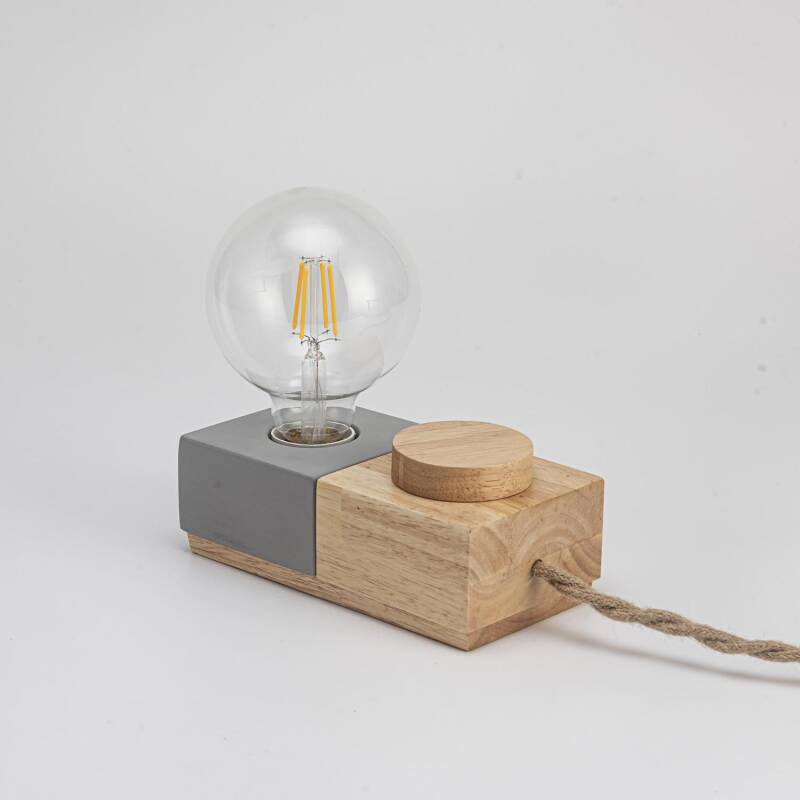 Imagem de Candeeiro de Mesa de Madeira e Concreto Sven 