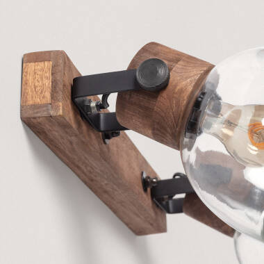 Imagem de Candeeiro de Parede Madeira e Vidro Dallas Glass 2 Focos ILUZZIA