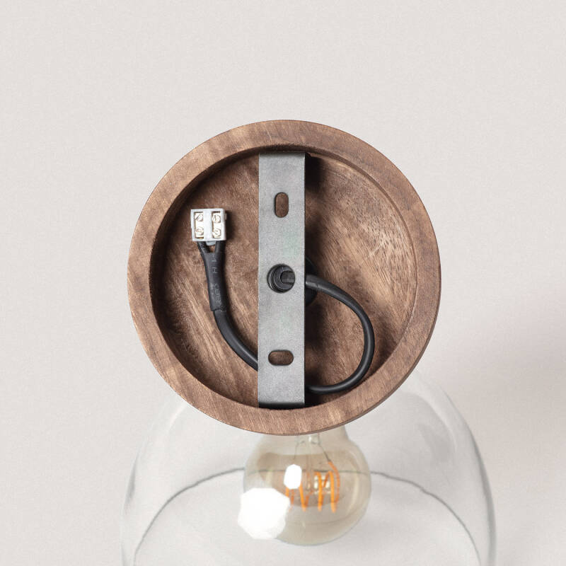 Imagen de Lámpara de Pared Madera y Cristal Dallas Glass ILUZZIA