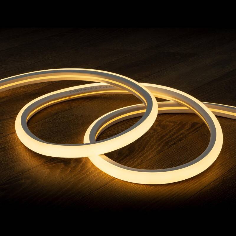 Imagen de Tira LED Neón Regulable 220V Blanco Cálido Semicircular 180 7.5W/m Corte 100cm IP67 a Medida