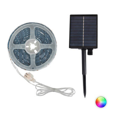 Imagem de Fita LED Exterior Solar RGB 3V DC 30LED/m 5m IP65 Largura 8mm Corte a cada 3cm