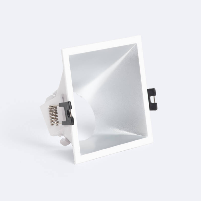 Imagem de Aro Downlight Quadrado 45º Baixo UGR para Lâmpada LED GU10 / GU5.3 Corte 85 x 85 mm