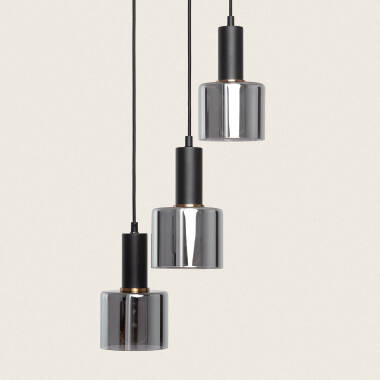 Imagem de Candeeiro Suspenso Metal e Vidro Danae 3 Focos