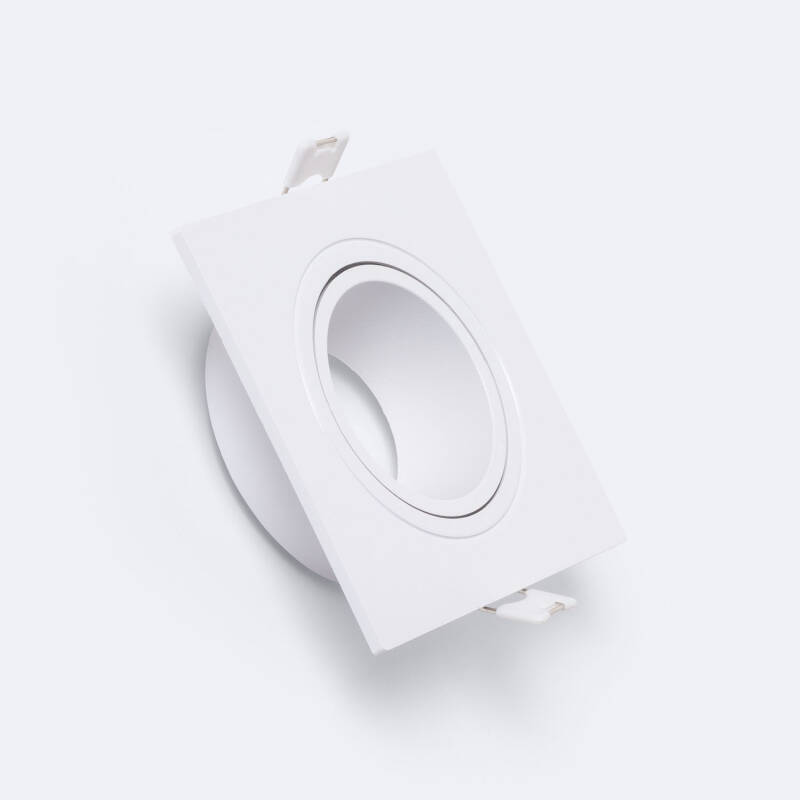 Imagen de Aro Downlight Cuadrado Basculante de Aluminio para Bombilla LED GU10 / GU5.3 Corte Ø 75 mm