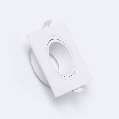 Aro Downlight Cuadrado Basculante de Aluminio para Bombilla LED GU10 / GU5.3 Corte Ø 75 mm