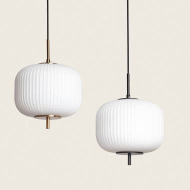 Imagem de Candeeiro Suspenso Metal e Vidro Beca