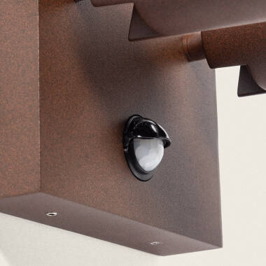 Imagen de Aplique de Pared Exterior LED 18W Aluminio CCT Seleccionable Dos Focos con Detector de Movimiento Kuriya