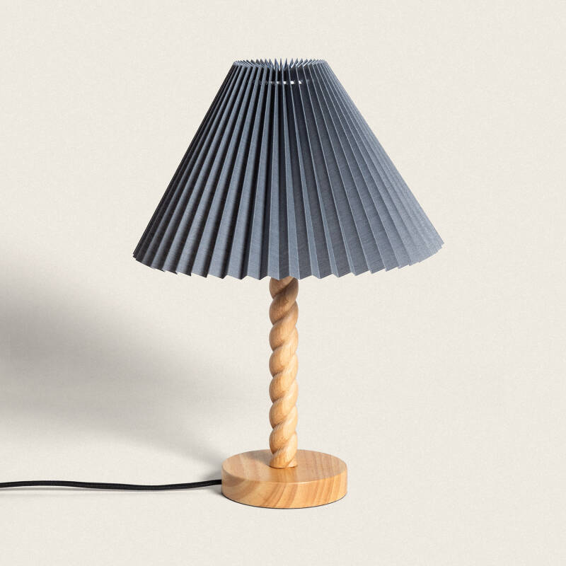 Imagen de Lámpara de Mesa Madera y Tela Moorea