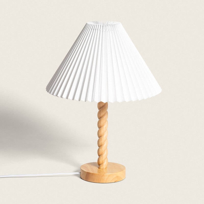 Imagen de Lámpara de Mesa Madera y Tela Moorea